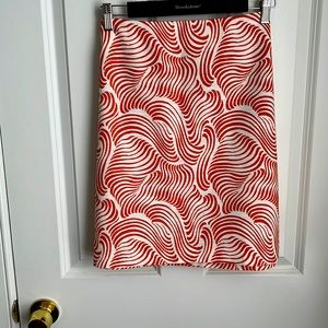Ann Taylor geometric print skirt. Sits right above the knee.
